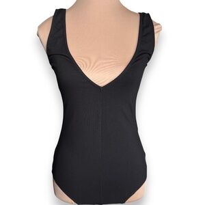 TOBI Black Lace-Up Back Bodysuit Sleeveless Stretch Size S